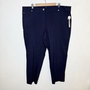 Zac And Rachel Woman Blue Slim Leg Pants Business Career Stretch Women's 24W